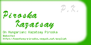 piroska kazatsay business card